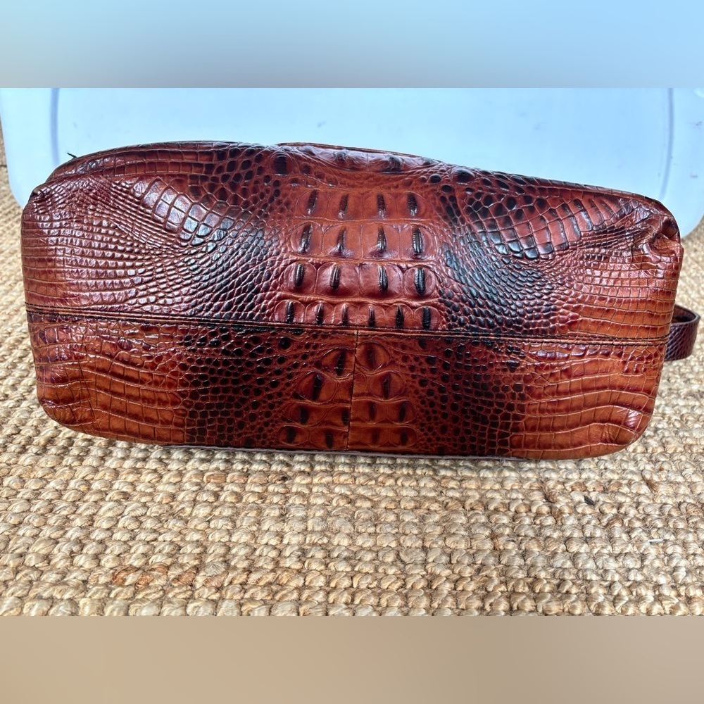 RARE Vintage Ted Baker Brown 100% Leather Crocodile Embossed Bag - Picture 15 of 16